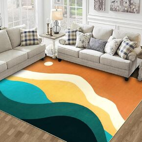 Falflor 3'x5' Abstract Mountain Small Area Rug Machine Washable Bedroom Rug Accent Throw Rug for Hallway Kitchen Bathroom Living Room Office Carpet