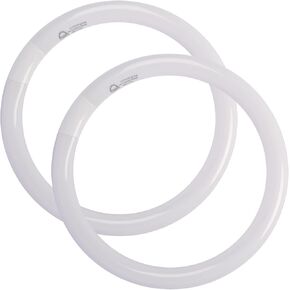 FC12T9/DX 32W 12 inch T9 Circular Light Bulb Daylight, Round Fluorescent Circline Bulbs FC12 T9 32 Watts Kitchen and Bath, G10q 4 Pin Prong, 6500K, 2 Pack