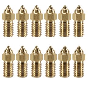 Creality 12PCS Brass Nozzles for Ender 3 V3 SE, 3D Printer Parts High Speed 0.4mm Brass Nozzles Kit for Creality Ender 5 S1, Ender 7