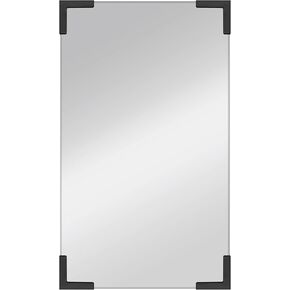 MCS 24x36 Black Metal Corner Frameless Mirror