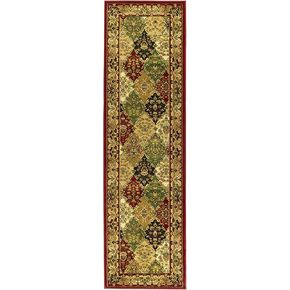 SAFAVIEH Lyndhurst Collection 8' Square Multi / Red LNH221B Traditional Oriental Non-Shedding Living Room Bedroom Dining Home Office Area Rug