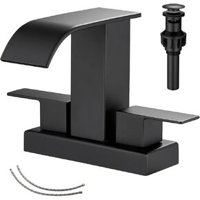 شلال الحمام واسع النطاق صنبور الكروم GGStudy 3 ثقوب 2 مقبض الحديثة بالوعة الحمام صنبور مع أداة تصريف منبثقة in Kuwait