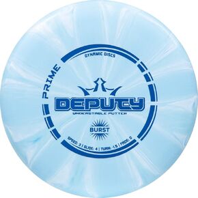 Dynamic Discs Prime Burst Deputy Disc Golf Putter, PDGA Approved, Men and Women Frisbee Golf Putter, 170g Plus Understable Putt, Easy to Throw, Stamp Color & Burst Pattern Will Vary in Kuwait