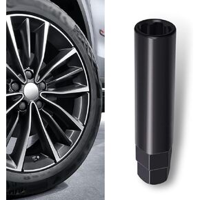 1 PC Car 6 Slot Modification Nut Wheel Hub Anti-Theft Screw, 6 Point Spline Drive Tuner Replacement Socket Adapte, Spline Lug Nut Key Tool Disassemble Tool, Suitable for Most Cars (Black)
