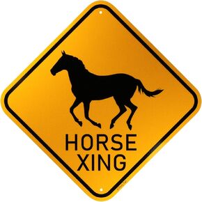 Horse Crossing Sign Aluminum Reflective Sign UV Protected and Weatherproof 12 x 12 Inch 0.40 Mil Rust Free