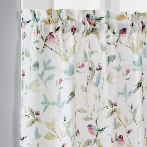 SKL Home by Saturday Knight Ltd. Aviary Curtain Tier Pair, 54 Inches x 24 Inches, Pastels in Saudi Arabia