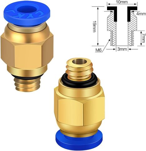 PC4-M6 تركيب هوائي دفع للتوصيل + PC4-M10 مستقيم سريع التركيب للطابعة ثلاثية الأبعاد Bowden Extruder (عبوة من 20 قطعة) in Saudi Arabia