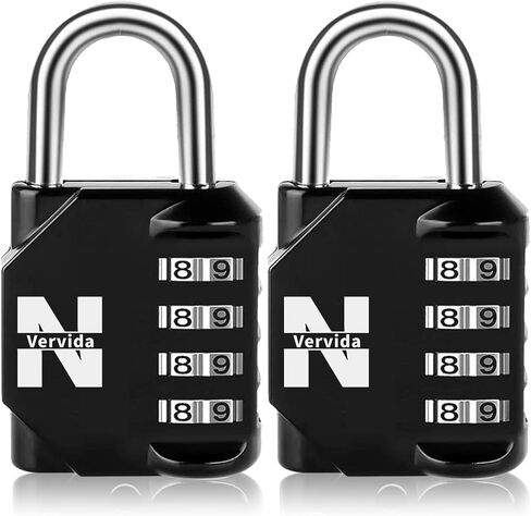 Vervida® Combination Padlock for Locker 4-Digit Combo Lock Outdoor Waterproof Padlock for Gym Locker Locks Luggage Lock Optional Letters-A in Saudi Arabia