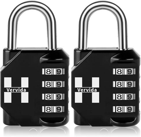 Vervida® Combination Padlock for Locker 4-Digit Combo Lock Outdoor Waterproof Padlock for Gym Locker Locks Luggage Lock Optional Letters-A in Saudi Arabia