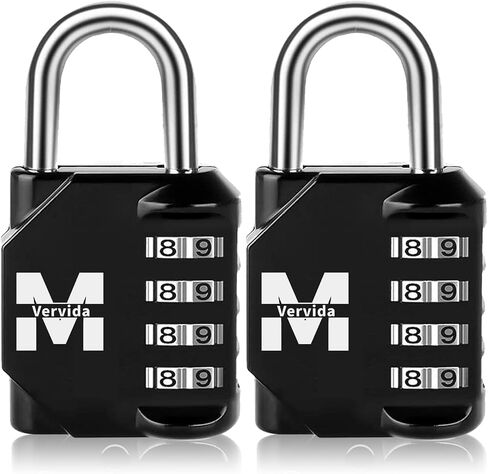 Vervida® Combination Padlock for Locker 4-Digit Combo Lock Outdoor Waterproof Padlock for Gym Locker Locks Luggage Lock Optional Letters-A in Saudi Arabia