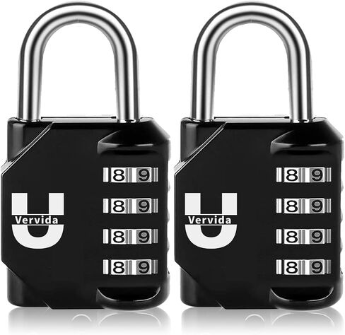 Vervida® Combination Padlock for Locker 4-Digit Combo Lock Outdoor Waterproof Padlock for Gym Locker Locks Luggage Lock Optional Letters-A in Saudi Arabia