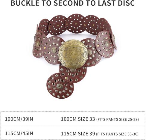Concho Belts for Women Western Style, Vintage Wide Leather Belt, Circle Whippy Concho Belts, Boho Moroccan Belt Black in Saudi Arabia