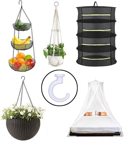 6 Sets Large Swag Ceiling Hooks Heavy Duty Swag Hook with Hardware for Hanging Plants Ceiling Installation Cavity Wall Fixing (3 Sets White) in Saudi Arabia