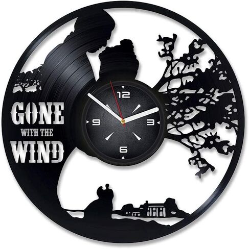 Lost with The Wind Book Vinyl Record Wall Clock. Decor for Bedroom, Living Room, Kids Room. Gift for Boys or Girls. Christmas, Birthday, Holiday, Housewarming Present. in Saudi Arabia