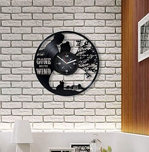 Lost with The Wind Book Vinyl Record Wall Clock. Decor for Bedroom, Living Room, Kids Room. Gift for Boys or Girls. Christmas, Birthday, Holiday, Housewarming Present. in Saudi Arabia