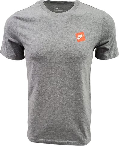 تي شيرت بشعار Nike Sportswear للرجال (متوسط، رمادي منقط (شعار مربع برتقالي نيون)) in Saudi Arabia