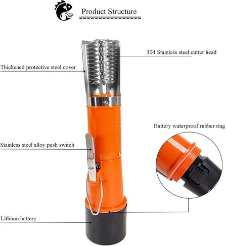Powerful Electric Fish Scraper Cordless Fish Scaler Cleaner Automatic Fish Scale Remover with a Manual Scaler (2 Batteries) in Saudi Arabia