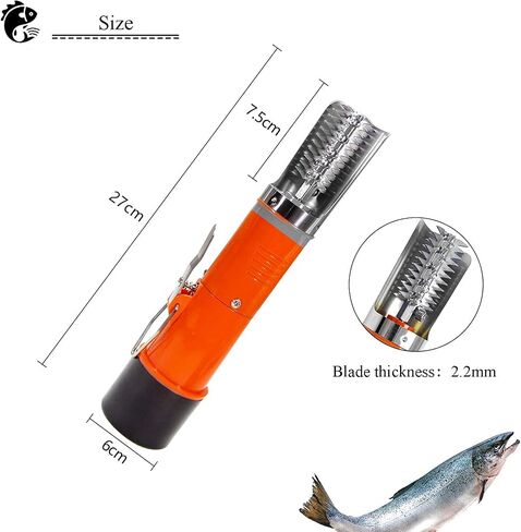 Powerful Electric Fish Scraper Cordless Fish Scaler Cleaner Automatic Fish Scale Remover with a Manual Scaler (2 Batteries) in Saudi Arabia