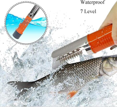 Powerful Electric Fish Scraper Cordless Fish Scaler Cleaner Automatic Fish Scale Remover with a Manual Scaler (2 Batteries) in Saudi Arabia