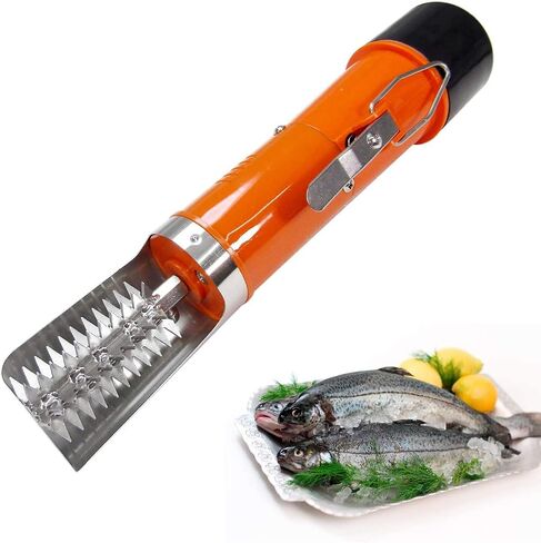 Powerful Electric Fish Scraper Cordless Fish Scaler Cleaner Automatic Fish Scale Remover with a Manual Scaler (2 Batteries) in Saudi Arabia