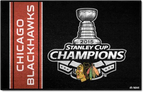 FANMATS 18252 Chicago Blackhawks 2015 NHL Stanley Cup Champions Starter Mat Accent Rug - 19in. x 30in. in Saudi Arabia