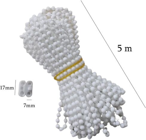 2 قطعة سلك أعمى من البلاستيك الأبيض سلسلة أعمى من البلاستيك أعمى وظل روماني أعمى حبل سلسلة مطرز لأجزاء استبدال أعمى أسطواني (أبيض) in Kuwait