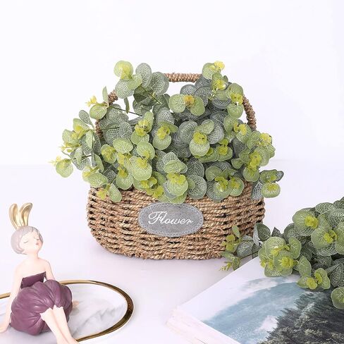 Tifuly ينبع الأوكالبتوس الاصطناعي 4 قطع فروع خضراء لمسة حقيقية وهمية أوراق الدولار الفضي باقات نباتات وهمية للمنزل مكتب محور الزفاف DIY الحرفية الديكور in Kuwait