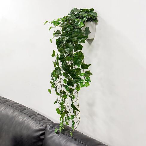 Briful Fake Hanging Plant Greenery Real Touch Sage Ivy Vine Hanging Bush Plants Artificial Plants in Half White Pot for Home Wall Decor Wedding Farmhouse Decoration in Saudi Arabia