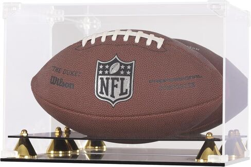 DisplayGifts UV Protection Football Display Case Holder Stand with Mirrored Backing in Saudi Arabia
