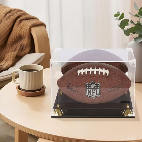 DisplayGifts UV Protection Football Display Case Holder Stand with Mirrored Backing in Saudi Arabia
