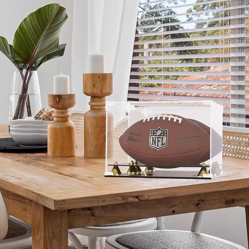 DisplayGifts UV Protection Football Display Case Holder Stand with Mirrored Backing in Saudi Arabia