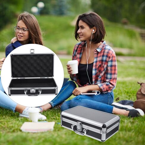 DOITOOL Toolbox حقيبة ألومنيوم للرجال حافظة صلبة مع حافظات صلبة من الألومنيوم الرغوي حقيبة معدنية واقية صلبة حقائب للرجال سعة عالية من سبائك الألومنيوم صندوق ملكة جمال الفانيلا in Kuwait