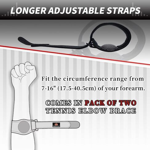 INDEEMAX Tennis Elbow Brace for Men & Women Golfers Tennis Elbow Strap Pain Relief Tendonitis Elbow Brace Adjustable Forearm Band with Compression Pad in Saudi Arabia