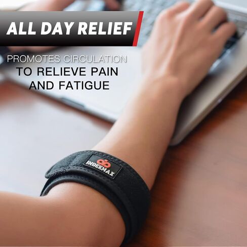 INDEEMAX Tennis Elbow Brace for Men & Women Golfers Tennis Elbow Strap Pain Relief Tendonitis Elbow Brace Adjustable Forearm Band with Compression Pad in Saudi Arabia