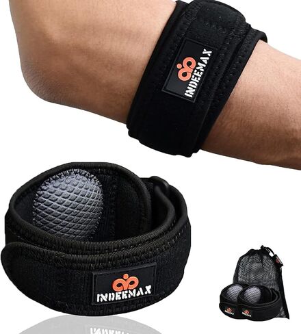 INDEEMAX Tennis Elbow Brace for Men & Women Golfers Tennis Elbow Strap Pain Relief Tendonitis Elbow Brace Adjustable Forearm Band with Compression Pad in Saudi Arabia