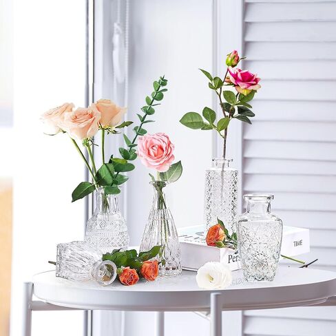 Bud Vases Set of 22, Vases for Centerpieces, Small Vase for Flowers, Bud Glass Vases in Bulk for Rustic Wedding Decorations, Home Centerpiece Table Decorations, Bridal Shower, Powder Rooms. in Saudi Arabia