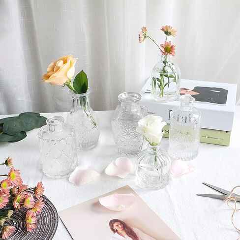 Bud Vases Set of 22, Vases for Centerpieces, Small Vase for Flowers, Bud Glass Vases in Bulk for Rustic Wedding Decorations, Home Centerpiece Table Decorations, Bridal Shower, Powder Rooms. in Saudi Arabia