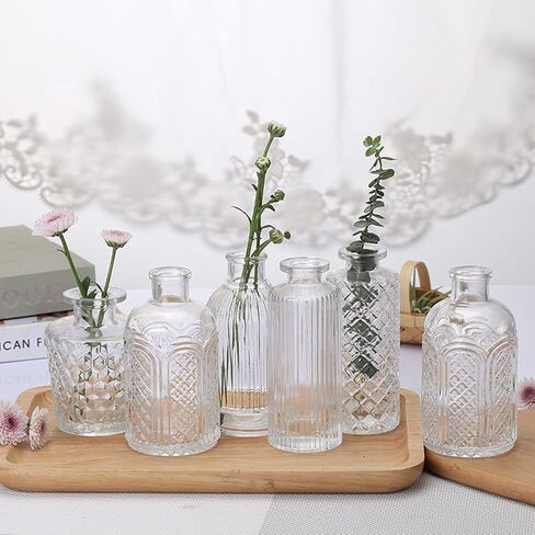 Bud Vases Set of 22, Vases for Centerpieces, Small Vase for Flowers, Bud Glass Vases in Bulk for Rustic Wedding Decorations, Home Centerpiece Table Decorations, Bridal Shower, Powder Rooms. in Saudi Arabia