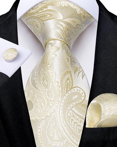 DiBanGu Mens Tie Set,Silk Solid Necktie and Pocket Square Cufflinks Set With Shiny Tie Accessories Gift Box for Wedding Party in Saudi Arabia