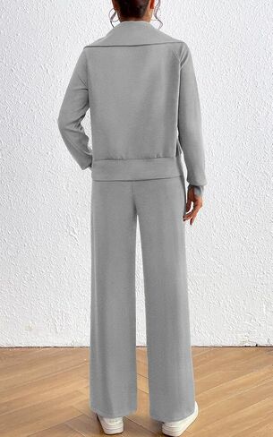 Women 2 Piece Outfits Sweatsuit Oversized Half Zip Sweatshirt Sweatpants Tracksuit Fall Sweat Lounge Matching Set 2024 in Saudi Arabia