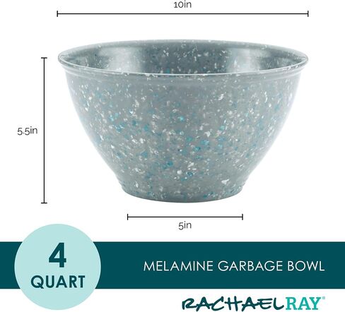 Rachael Ray Accessories Kitchen Pantryware Multi Purpose/Salad Serveware/Melamine Garbage Bowl, 4 Liters, Sea Salt Gray in Saudi Arabia
