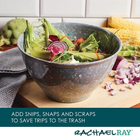Rachael Ray Accessories Kitchen Pantryware Multi Purpose/Salad Serveware/Melamine Garbage Bowl, 4 Liters, Sea Salt Gray in Saudi Arabia