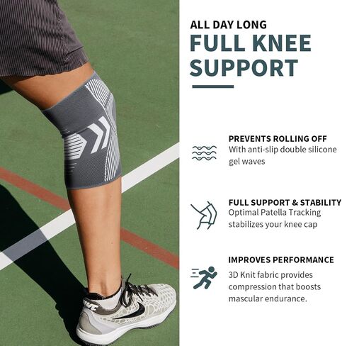 Achiou Knee Braces for Knee Pain Relief, 2 Pack Knee Brace for Meniscus Tear, Knee Compression Sleeves for Men & Women, Knee Support Pad for Working Out, Arthritis, ACL, Running, Joint Recovery in Saudi Arabia
