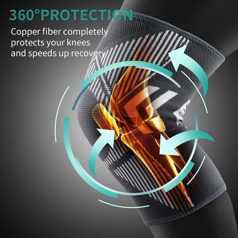 Achiou Knee Braces for Knee Pain Relief, 2 Pack Knee Brace for Meniscus Tear, Knee Compression Sleeves for Men & Women, Knee Support Pad for Working Out, Arthritis, ACL, Running, Joint Recovery in Saudi Arabia