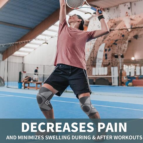 Achiou Knee Braces for Knee Pain Relief, 2 Pack Knee Brace for Meniscus Tear, Knee Compression Sleeves for Men & Women, Knee Support Pad for Working Out, Arthritis, ACL, Running, Joint Recovery in Saudi Arabia