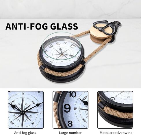 Retro Rust Wall Clock Non Ticking Large Iron Antique Hanging Clocks Vintage Innovative Classic, Silent Quartz Round Clock for Office Bedroom Living Room Decor in Saudi Arabia