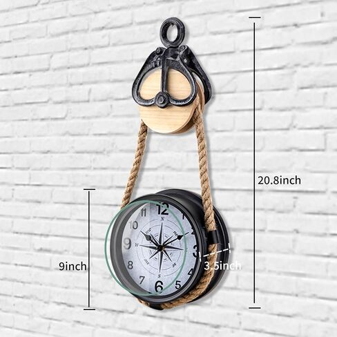 Retro Rust Wall Clock Non Ticking Large Iron Antique Hanging Clocks Vintage Innovative Classic, Silent Quartz Round Clock for Office Bedroom Living Room Decor in Saudi Arabia