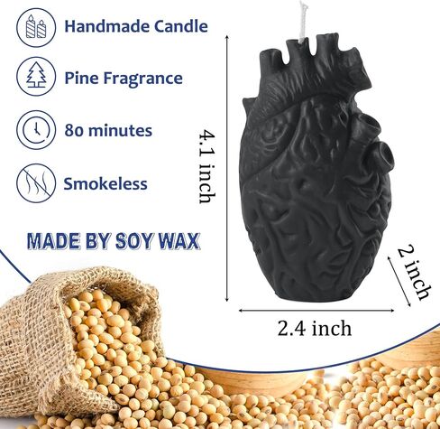 Zainpe Anatomical Heart Shaped Candle Gift Pine Fragrance Natural Soy Wax Handmade Aromatherapy Candle Home Aesthetic Decor Desk Decoration for House Bedroom Party Supplies Rose Pink 2.4 x 4.1 in in Saudi Arabia