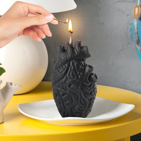 Zainpe Anatomical Heart Shaped Candle Gift Pine Fragrance Natural Soy Wax Handmade Aromatherapy Candle Home Aesthetic Decor Desk Decoration for House Bedroom Party Supplies Rose Pink 2.4 x 4.1 in in Saudi Arabia