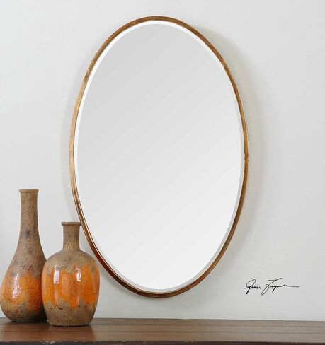 Uttermost Herleva Oval Mirror | Antique Gold Oval Mirror in Saudi Arabia